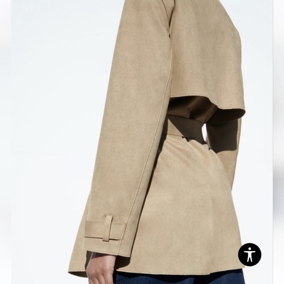 Zara Faux Suede Leather Trenchcoat - Picture 7 of 9